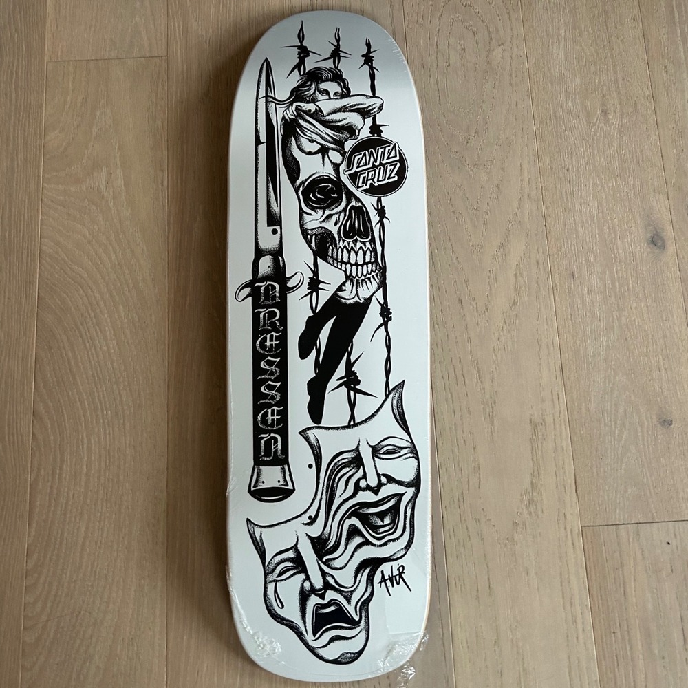 NEW Santa Cruz Eric Dressen VuNoir Skateboard Deck White Black Sealed Deck